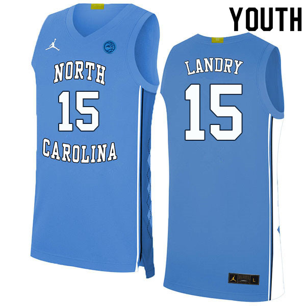 Youth #15 North Carolina Tar Heels College Basketball Jerseys Sale-Blue